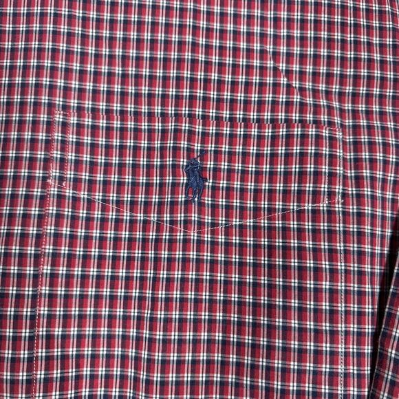 Polo Ralph Lauren Men's Medium Blake Red Checked Long Sleeve Button Down - Picture 3 of 8